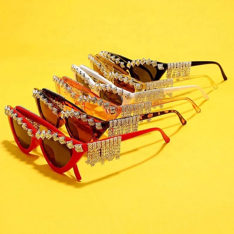 Fashion Geometric Tassel Rhinestone Plastic Frame Newest Sunglasses in Stock, 6 colors
Fashion Geometric Tassel Rhinestone Plastic Frame Newest Sunglasses in Stock, 6 colors