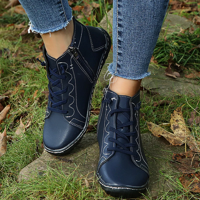 Lace-up side zipper flat ankle boots women winter 2021 new European and American fashion Martin boots women
Lace-up side zipper flat ankle boots women winter 2021 new European and American fashion Martin boots women