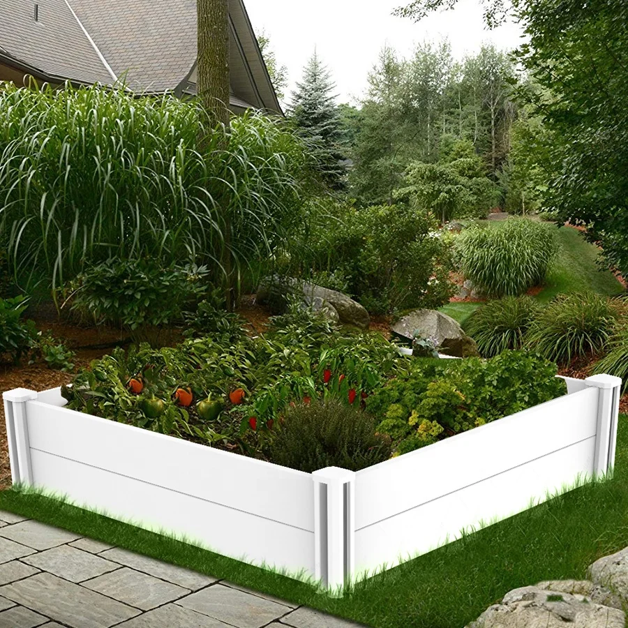 

Qikdesign Raised Garden Bed Kit 4'x4' Outdoor Above Ground Planter Box for Growing Vegetables Flowers
