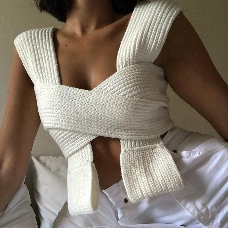 DressNOVA Designer Women Clothing 2021 New Criss crossed Vest Cut Out Cropped Sexy Knitted Top
DressNOVA Designer Women Clothing 2021 New Criss crossed Vest Cut Out Cropped Sexy Knitted Top