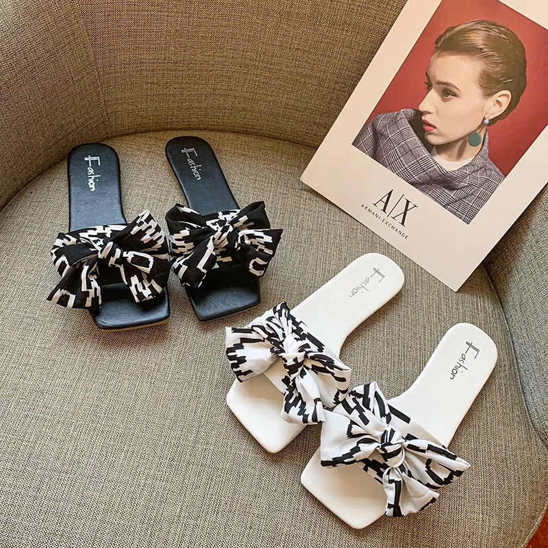 Black and White elegant bow slippers fabric women sandals 008, White,beige,black
Black and White elegant bow slippers fabric women sandals 008, White,beige,black