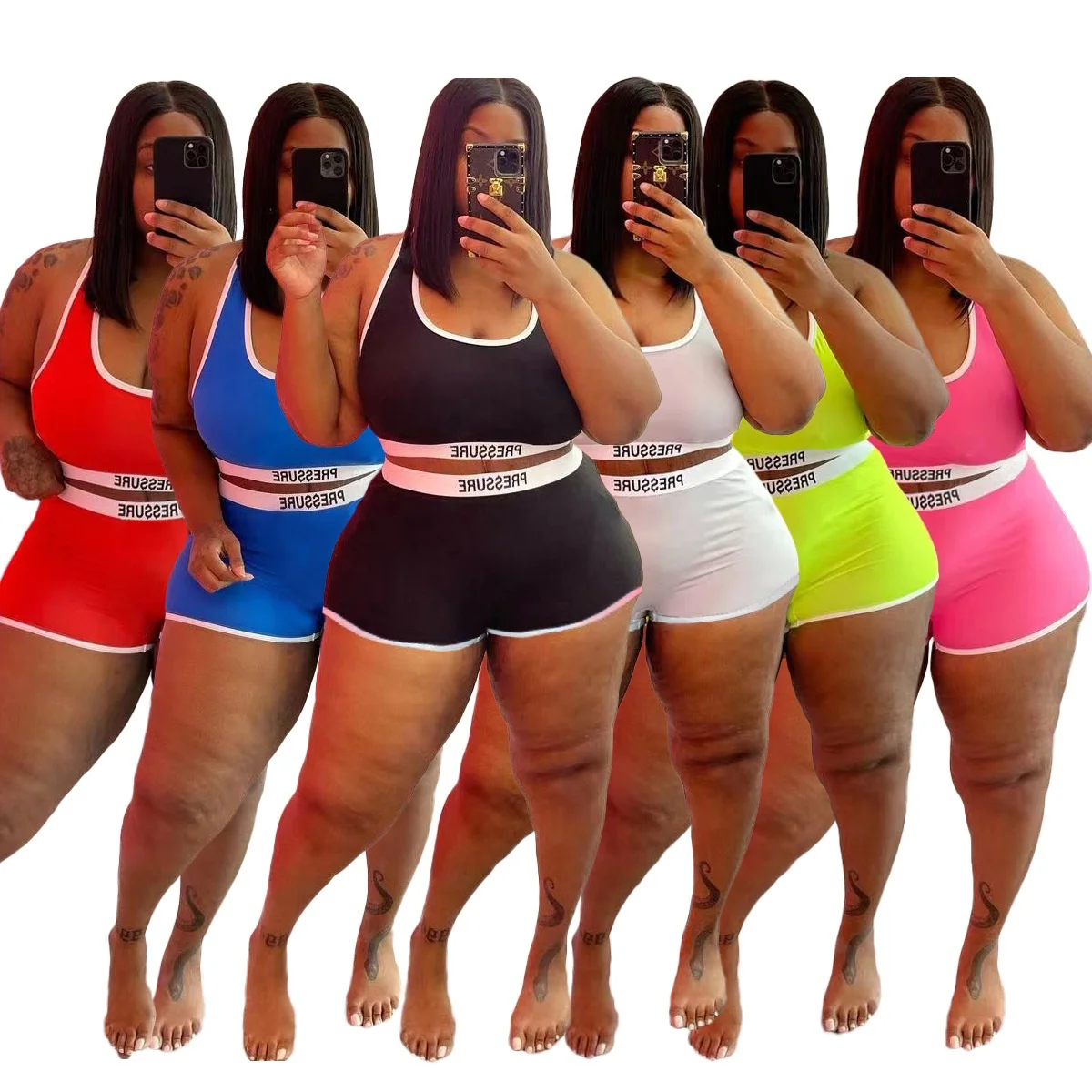 Custom Large Size XL-5XL Wholesale Trendy Women Gym Outfits Crop Top Short Pants Two Piece Sportswear Matching Set Swimsuits
Custom Large Size XL-5XL Wholesale Trendy Women Gym Outfits Crop Top Short Pants Two Piece Sportswear Matching Set Swimsuits