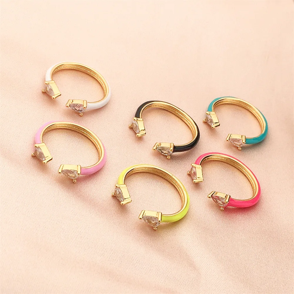 6 Colors Brass Gold Plated Adjustable Candy Color Zircon Dripping Oil Enamel Open Band Ring for Woman
6 Colors Brass Gold Plated Adjustable Candy Color Zircon Dripping Oil Enamel Open Band Ring for Woman