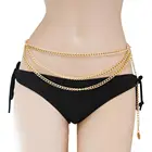 Bohemian Retro Style Multilayer Alloy Waist Chain Body Chain for Women Round Pendant Belly Chain Jewelry