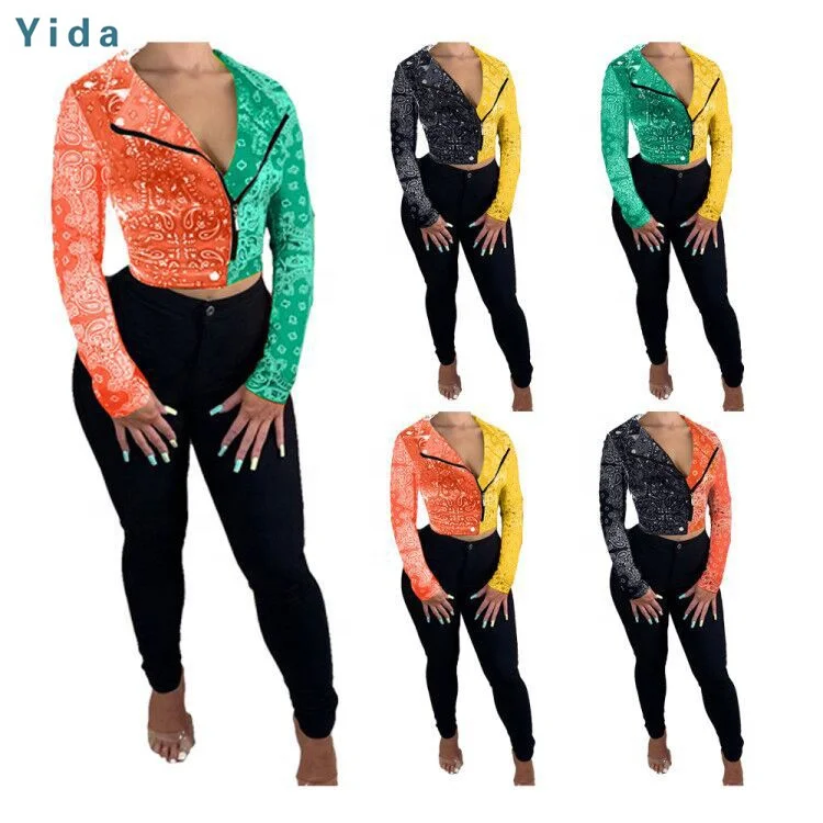 Latest design 3xl female street wear print two tone spliced jacket fall bandana jacket woman
Latest design 3xl female street wear print two tone spliced jacket fall bandana jacket woman