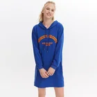 Wholesale Blue Hooded Sweats Women Sweatshirt Dress Women Polo Hoodie
