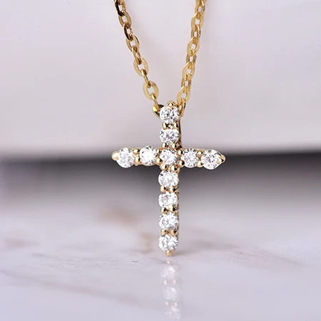 18K Solid Gold Real Diamond Cross Pendant Gold Necklace for Women, Platinum
18K Solid Gold Real Diamond Cross Pendant Gold Necklace for Women, Platinum