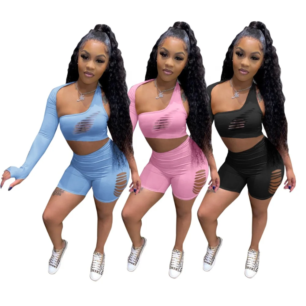 QC-KY3080 2021 new design hollow out women solid color one shoulder two piece short set sexy, 1 colors
QC-KY3080 2021 new design hollow out women solid color one shoulder two piece short set sexy, 1 colors