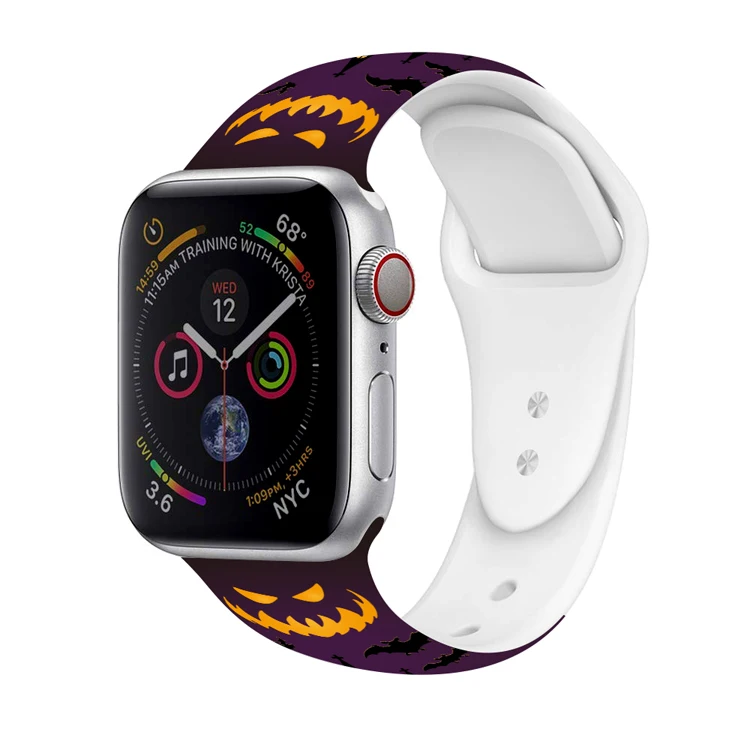 Festival Party Silicone Printed Wristedband Replacement Band Halloween Printed Rubber Watch Band For Apple Watch 6 SE 40mm
Festival Party Silicone Printed Wristedband Replacement Band Halloween Printed Rubber Watch Band For Apple Watch 6 SE 40mm