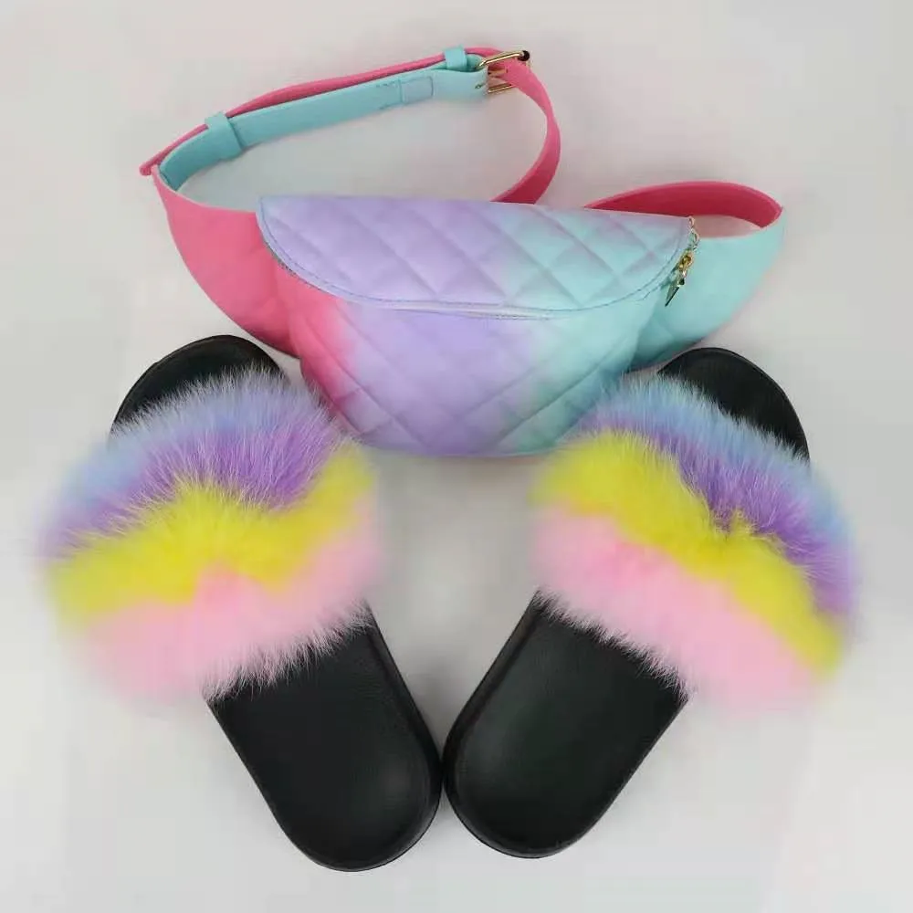2021 Fashion Designer Pvc Jelly Waist Bag Fur Slides And Bags Sets Sandals And Purse Sets, Customized color
2021 Fashion Designer Pvc Jelly Waist Bag Fur Slides And Bags Sets Sandals And Purse Sets, Customized color