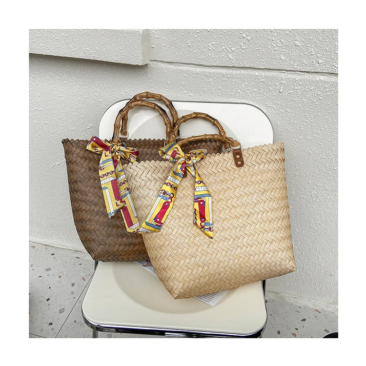 Straw Large Capacity Female Bags Summer Shopping Bags Bamboo Handle Casual Tote Beach Scarf Handbags Women Seaside Woven Bags
Straw Large Capacity Female Bags Summer Shopping Bags Bamboo Handle Casual Tote Beach Scarf Handbags Women Seaside Woven Bags