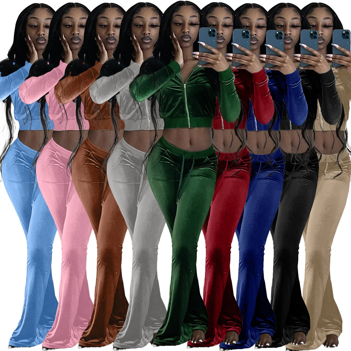2021 Fall Woman Clothing New Ladies Jacket Velvet Sweatsuit Women Vintage Two Piece Set Velour Tracksuits
2021 Fall Woman Clothing New Ladies Jacket Velvet Sweatsuit Women Vintage Two Piece Set Velour Tracksuits