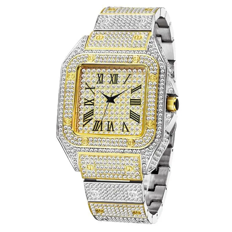 Men's Square Watch Luxury Brand Watches Design Unique Gold Men Quartz Wristwatch Bling Bling Diamond Clock Dropshipping
Men's Square Watch Luxury Brand Watches Design Unique Gold Men Quartz Wristwatch Bling Bling Diamond Clock Dropshipping