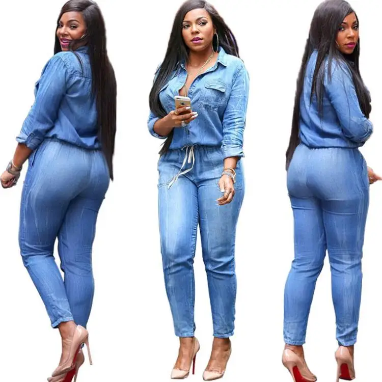 2021 Fashion Lady Denim Rompers Skinny Drawstring Plus Size One Piece Fall Winter Jumpsuits
2021 Fashion Lady Denim Rompers Skinny Drawstring Plus Size One Piece Fall Winter Jumpsuits