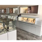 High End Round Glass Display Cabinet Jewelry Display Units Mirror Jewelry Cabinet Gold Store Fixtures