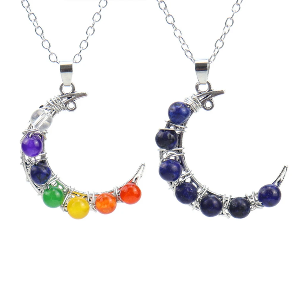 2023 Fashion hot selling gemstone natural stone bead moon pendant necklace jewelry for men women
2023 Fashion hot selling gemstone natural stone bead moon pendant necklace jewelry for men women