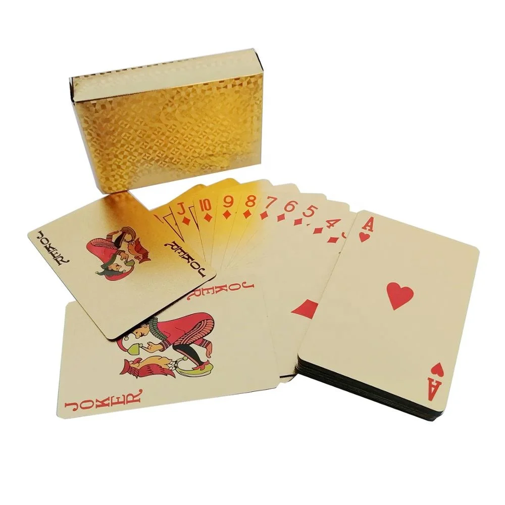wholesale custom Waterproof Plastic pvc gold playing cards gold Foil Poker Golden Poker card, Cmyk spot uv priting
wholesale custom Waterproof Plastic pvc gold playing cards gold Foil Poker Golden Poker card, Cmyk spot uv priting