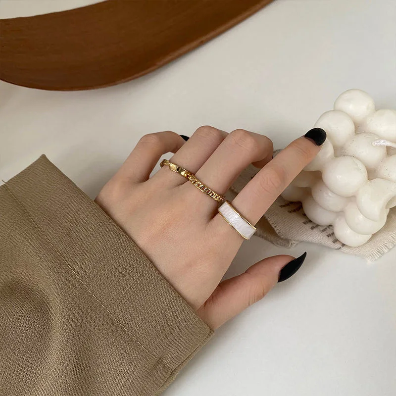 3 Pcs/set minimalist elegant rings jewelry women finger stainless steel stacking rings, White, green
3 Pcs/set minimalist elegant rings jewelry women finger stainless steel stacking rings, White, green