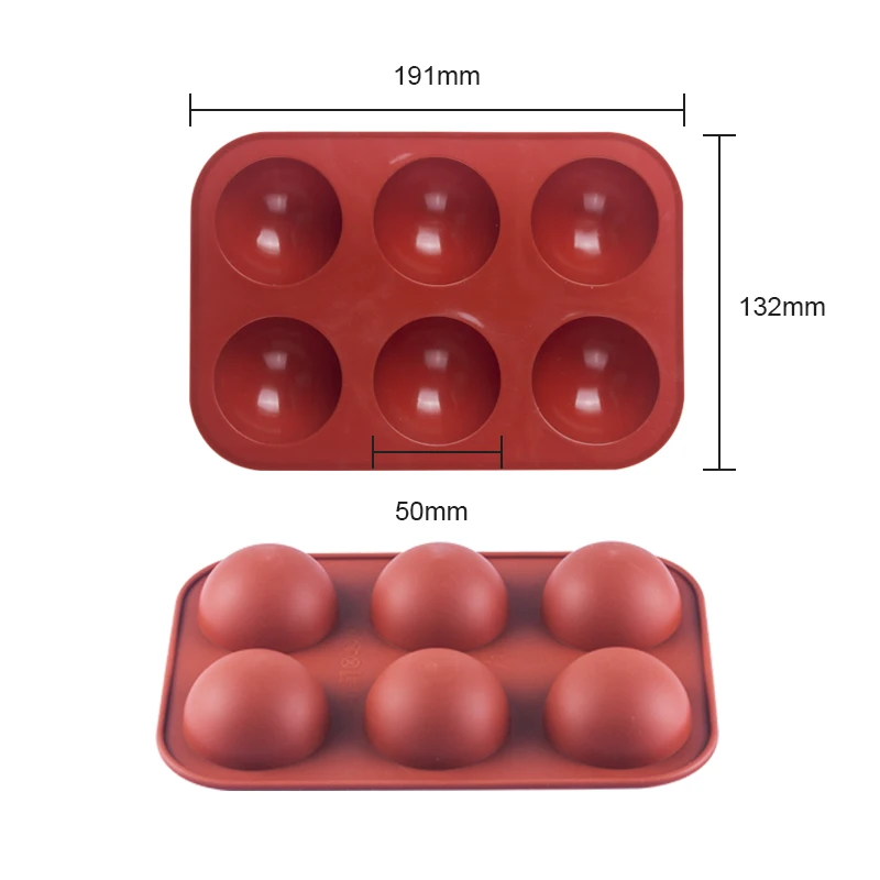 Hot sale Baking tool 6 with semicircular small hemispherical mousse silica gel baking cake mold, Pink,customized color
Hot sale Baking tool 6 with semicircular small hemispherical mousse silica gel baking cake mold, Pink,customized color