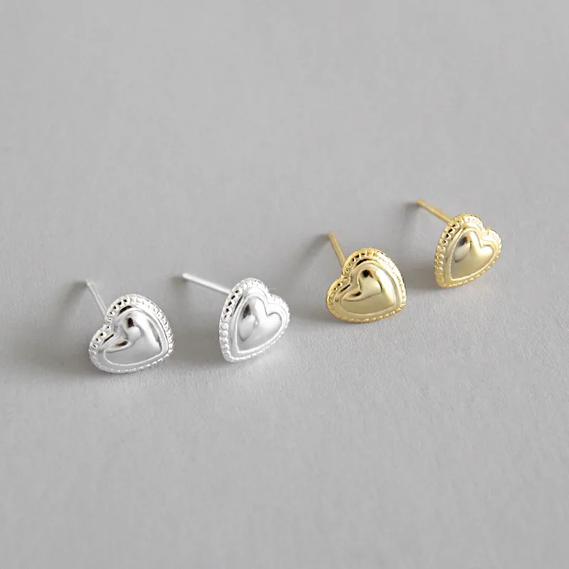 New Arrival Cute 18k Real Gold Stud Earrings Heart 925 Sterling Silver Stud Earrings For Girls
New Arrival Cute 18k Real Gold Stud Earrings Heart 925 Sterling Silver Stud Earrings For Girls