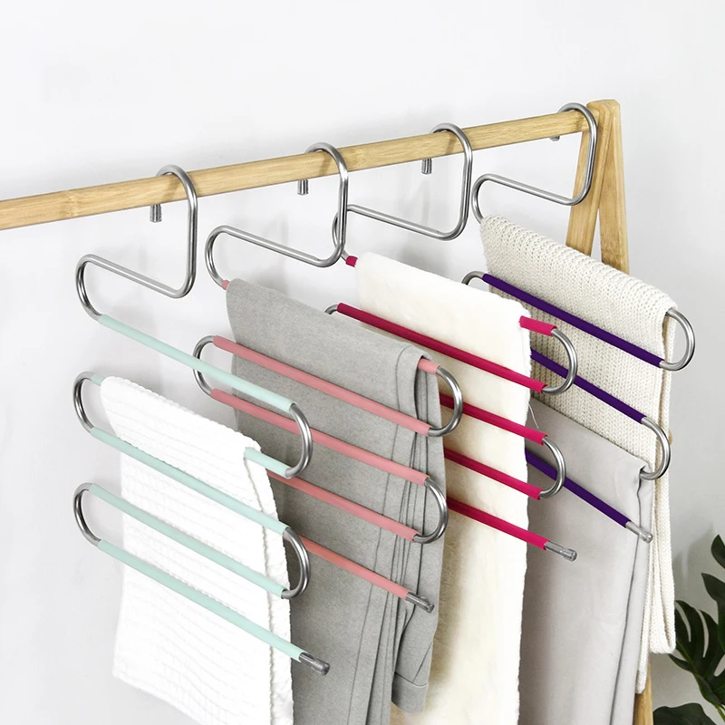 S-Type Clothes Pants Stainless Steel Hangers Silicone Non-Slip Closet Organizer for Hanging Pants Jeans Metal Pants Hanger
S-Type Clothes Pants Stainless Steel Hangers Silicone Non-Slip Closet Organizer for Hanging Pants Jeans Metal Pants Hanger
