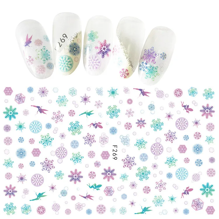F261-266 Snowflake Nail Art Decals 3D Manicure Applique Nail Stickers for Nail Decoration, As picture
F261-266 Snowflake Nail Art Decals 3D Manicure Applique Nail Stickers for Nail Decoration, As picture