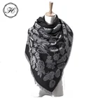 Ladies 100% Soft Winter Thick Jacquard Shawls Nepal Cashmere Wool Scarves