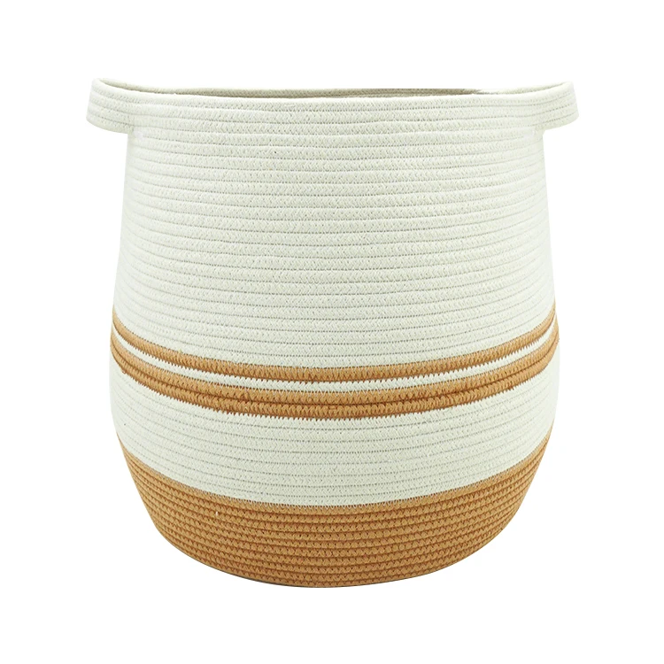 Eco-Friendly Natural Woven Foldable Cotton Rope Baby Laundry Storage woven Baskets for Toys, White
Eco-Friendly Natural Woven Foldable Cotton Rope Baby Laundry Storage woven Baskets for Toys, White