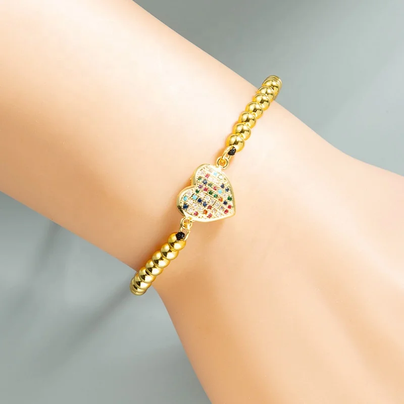 Fashion personality luxury copper diamond inlaid color zircon heart shaped couple Bracelet Black Rope beads Adjustable Bracelet, Colorful
Fashion personality luxury copper diamond inlaid color zircon heart shaped couple Bracelet Black Rope beads Adjustable Bracelet, Colorful
