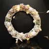 Festival Discounts Price !!!Christmas led battery operated wreaths/Natural Crafts Sea Shell Wreaths