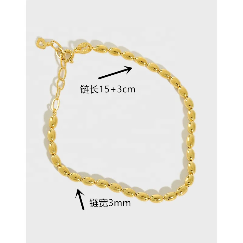 Wholesale 925 Sterling Silver Adjustable Beads Chain Bracelet For Girls Charm Love Jewelry 18K Gold Plated
Wholesale 925 Sterling Silver Adjustable Beads Chain Bracelet For Girls Charm Love Jewelry 18K Gold Plated