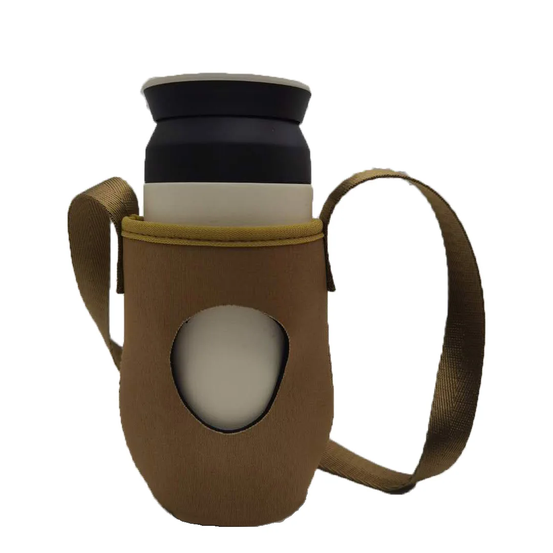 

Brown Neoprene Insulation waterproof cute coffee cup holder bottle shrink sleeve neoprene water bottle sleeve