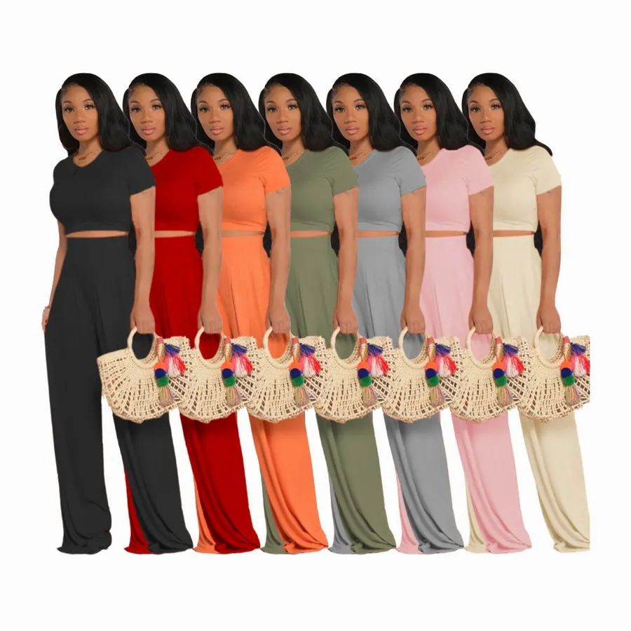 Foma Clothing TS933 womens casual 2 two piece set short sleeves top and wide leg pants solid color flared trousers, 7 colors
Foma Clothing TS933 womens casual 2 two piece set short sleeves top and wide leg pants solid color flared trousers, 7 colors