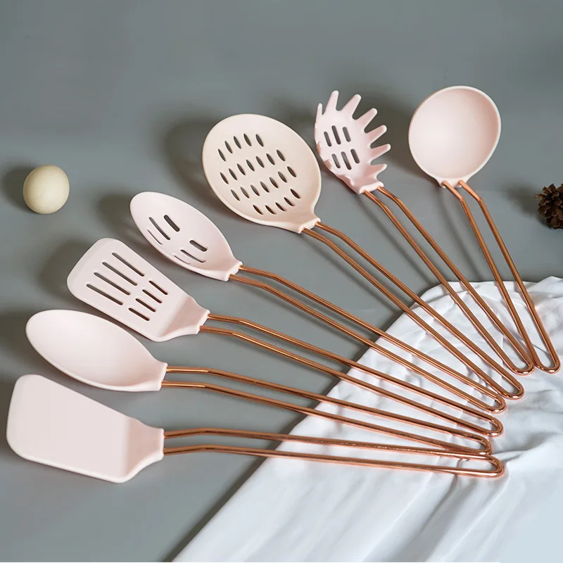Rose Gold Copper Plating Nylon Kitchenware Cooking Tools Set Stainless Steelhandle Kitchen Utensils Set
Rose Gold Copper Plating Nylon Kitchenware Cooking Tools Set Stainless Steelhandle Kitchen Utensils Set