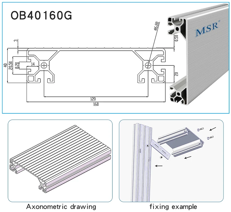 Hot Sale Good Quality Ob40160g Stairway Aluminium Extrusion Industrial Aluminium Profile 40160 china supplier