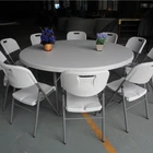 5ft cheap popular dining tables and chairs of folding plastic round outdoor furniture from China supplier