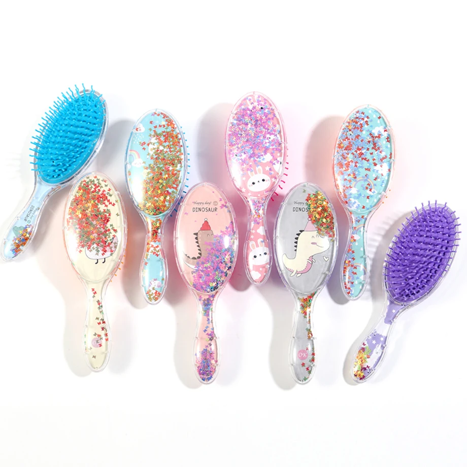 Wholesale Assorted Transparent Sequins Oval Hair Brush Custom Logo or Pattern Lady Hairbrushes and Wave Bristle Comb for Gift 
Wholesale Assorted Transparent Sequins Oval Hair Brush Custom Logo or Pattern Lady Hairbrushes and Wave Bristle Comb for Gift