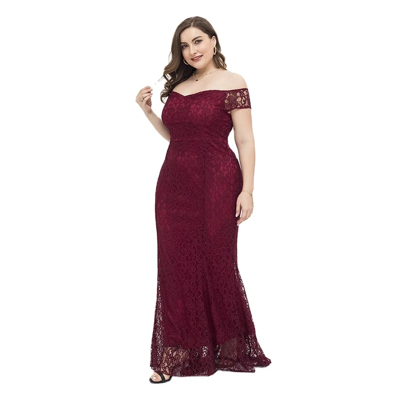 2021 Plus Size Women Off Shoulder Lace Dresses Ladies Embroidery Evening Dresses Spring Floor Length Sheath Dresses
2021 Plus Size Women Off Shoulder Lace Dresses Ladies Embroidery Evening Dresses Spring Floor Length Sheath Dresses