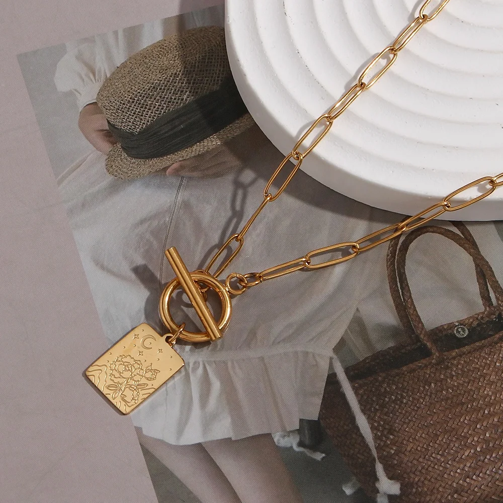 INS Hand-painted Stainless Steel 18K Gold Chain Flower Moon Night Star OT chain Necklace
INS Hand-painted Stainless Steel 18K Gold Chain Flower Moon Night Star OT chain Necklace