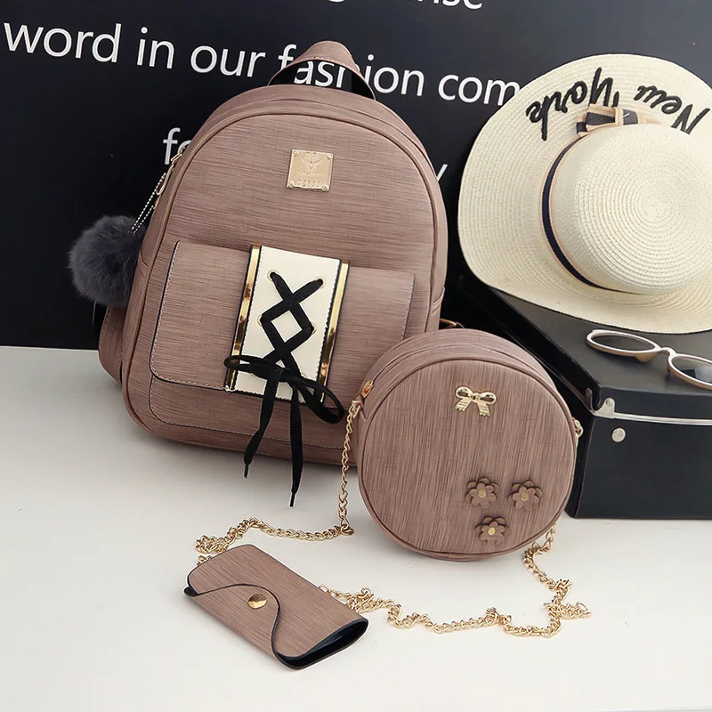 New Solid Color Backpack 3pcs Set Lady Cute Multi-function Customizable Backpack, Accpet customized color
New Solid Color Backpack 3pcs Set Lady Cute Multi-function Customizable Backpack, Accpet customized color
