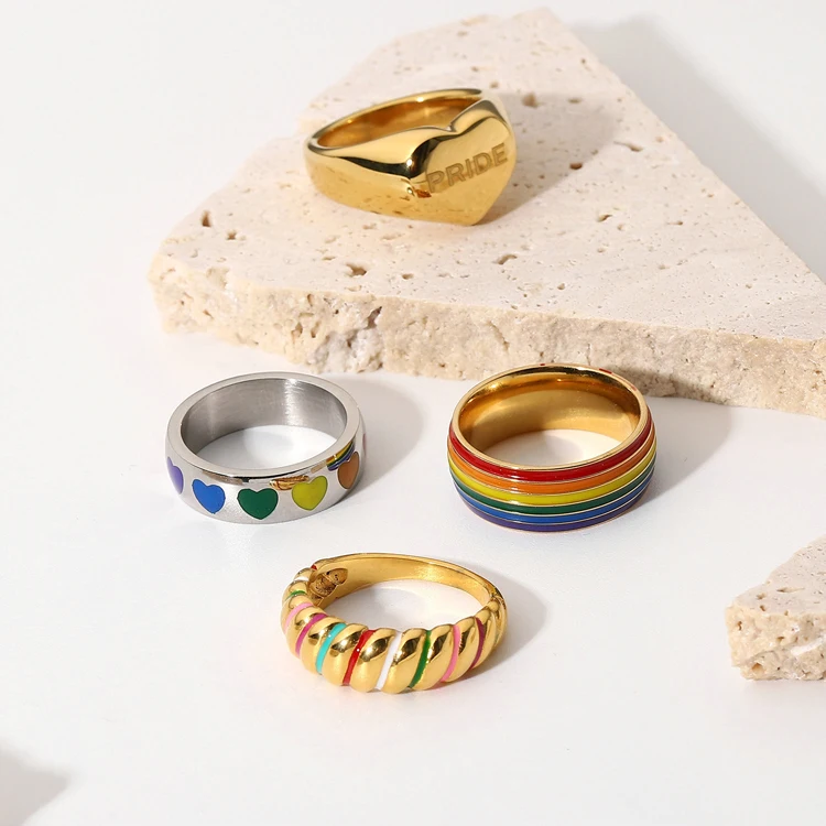 Tarnish free ODM & OEM factory 18K gold stainless steel rainbow color enamal croissant girls rings fashion jewelry tail rings, Optional as picture,or customized
Tarnish free ODM & OEM factory 18K gold stainless steel rainbow color enamal croissant girls rings fashion jewelry tail rings, Optional as picture,or customized