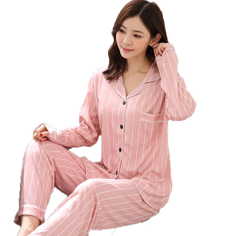 Spot long-sleeved women's Pajamas Cardigan simple two-piece suit women's home wear, Picture shows
Spot long-sleeved women's Pajamas Cardigan simple two-piece suit women's home wear, Picture shows