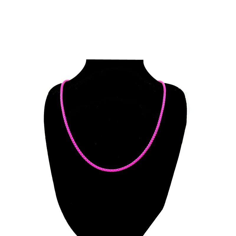 Trendy Pop neon fushia color lacquer coated stainless steel simple box chain choker necklace, Fushia /green/yellow/orange
Trendy Pop neon fushia color lacquer coated stainless steel simple box chain choker necklace, Fushia /green/yellow/orange
