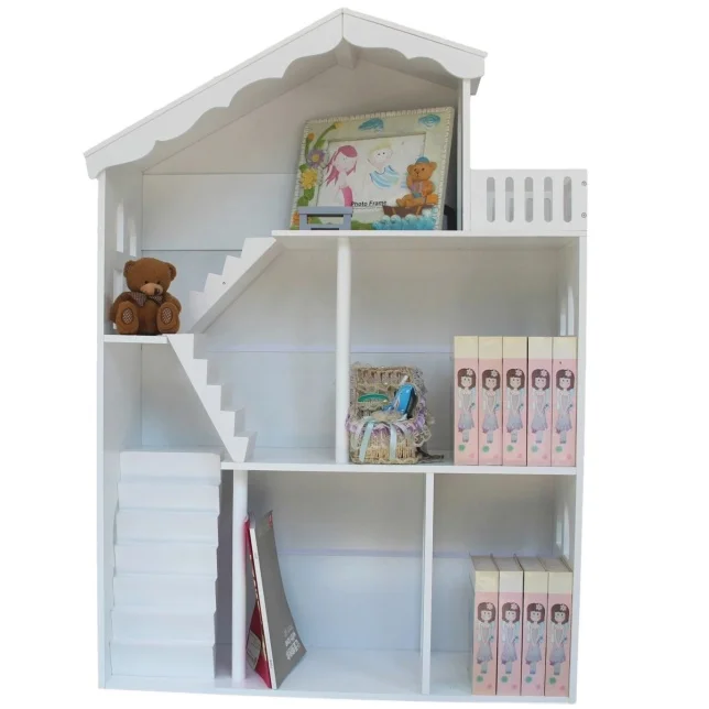 white dollhouse bookcase