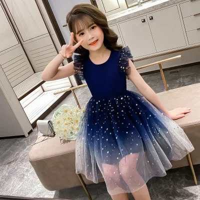 Girls' new summer performance clothing, big children's star sky mesh dress girls clothes baby big girl clothes
Girls' new summer performance clothing, big children's star sky mesh dress girls clothes baby big girl clothes