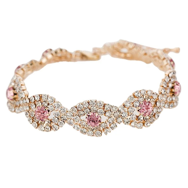 Hot Sale Rhinestone Multiple Color Metal and Rhinestone Stone Sweety Wedding Bracelet Bride Decoration for Women and Girls
Hot Sale Rhinestone Multiple Color Metal and Rhinestone Stone Sweety Wedding Bracelet Bride Decoration for Women and Girls