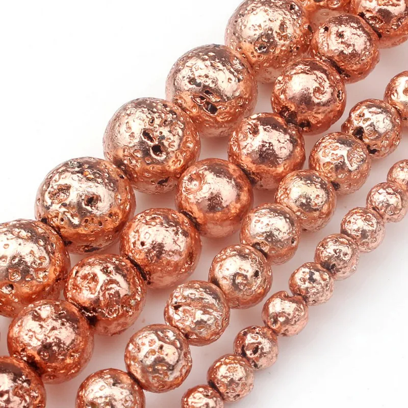 Wholesale Rose Gold Plating Rock Volcanic Lava Stone Round Beads For Jewelry Making DIY Bracelet
Wholesale Rose Gold Plating Rock Volcanic Lava Stone Round Beads For Jewelry Making DIY Bracelet