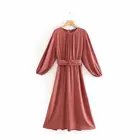 Casual wholesale pretty fashion loose cotton long sleeve clothes women solid color dress