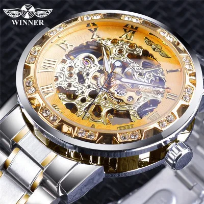 W614 Watch Mechanical Gold Skeleton Watch Luxury Waterproof Casual steel strip Mens Automatic Watch
W614 Watch Mechanical Gold Skeleton Watch Luxury Waterproof Casual steel strip Mens Automatic Watch