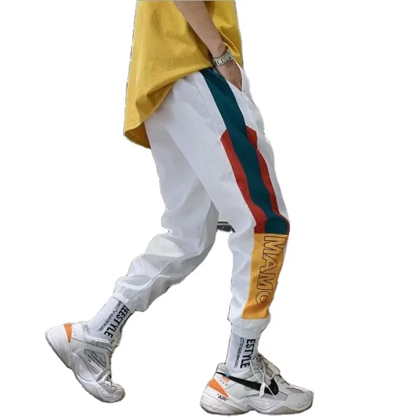 Men's hip-hop stitching jogging pants fashion casual overalls trousers elastic waist men's harem pants, Customized color
Men's hip-hop stitching jogging pants fashion casual overalls trousers elastic waist men's harem pants, Customized color